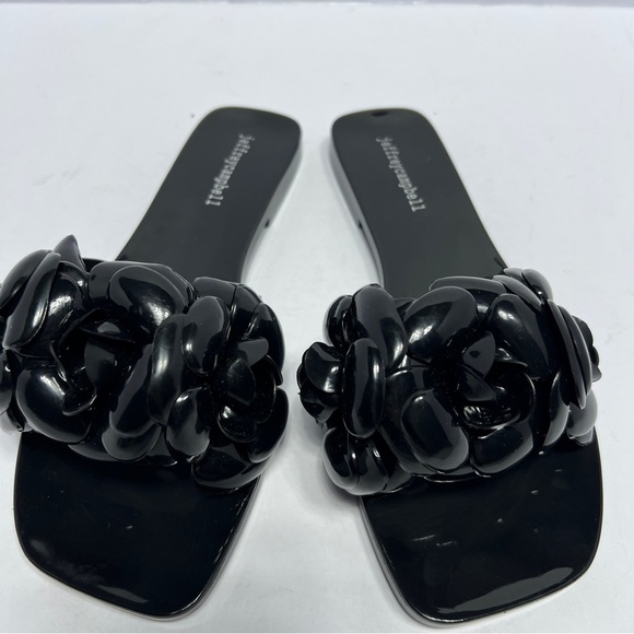 Jeffrey Campbell Fleuris Jelly Flip Flop Black Floral Thong Sandle Size 8 NWOT - Picture 3 of 8